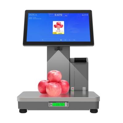 China 15 kg Capacidade Balança de pesagem POS Identificação automática Máquina de pesagem POS à venda