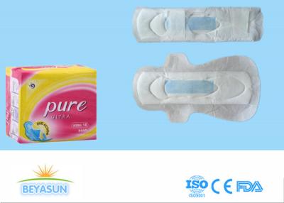 China Pure Cotton Ladies Sanitary Napkins , 300MM Size Overnight Sanitary Pads for sale