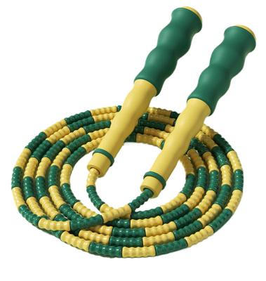 China Green Yellow Bamboo Adjustable Jump Rope For Kid Teenager Exercise Sport Equipment for sale