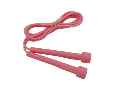 China Pink Plastic Handle Fitness Jump Rope Simple Design Children'S Skipping Rope for sale