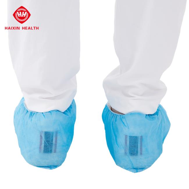 Details on the back of the shoe cover
