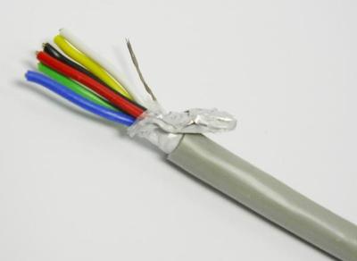 China Mylar Screened Cable Stranded Tinned Copper Conductor in Gray Jacket for Security for sale