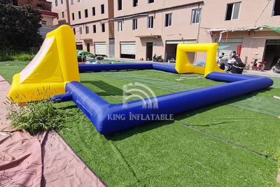 China Inflatable Football Field Outdoor Interactive Inflatable  Soccer Field For Kids Adults for sale