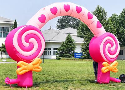 China Pink Children'S Birthday Party Decoration Inflatable Candy Floss Arch For Festival for sale