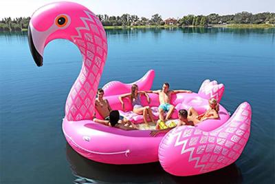 China Os adultos exteriores do lago float inflável cor-de-rosa gigante da associação do flamingo flutuam inflável para o partido à venda