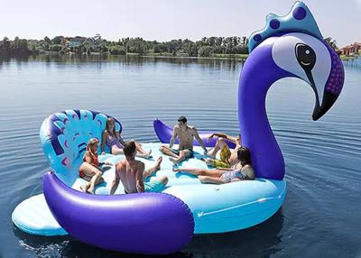 China 6 Persons Inflatable Giant Peacock Pool Float Island Pool Lake Party Floating Boats for sale