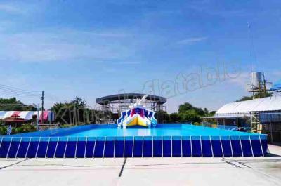 China Commercial Inflatable Water Slide Park 0.9mm PVC Tarpaulin Blow Up Water Park with above ground pool for sale