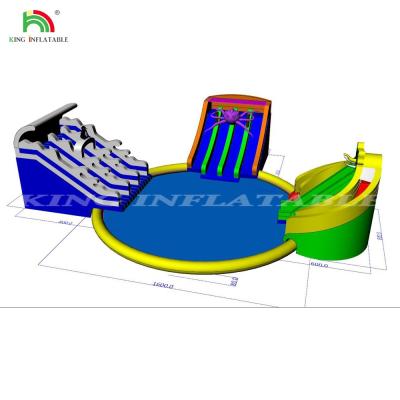 China Inflatable Water Slide Swimming Ball Toys Pools Inflatable Water Park With Pool for sale