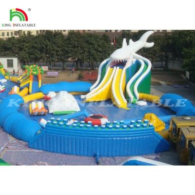 China Inflatable Large Pool Water Park Inflatable Water Park With Swimming Pool Slide for sale