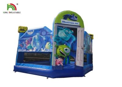 China Blue Realistic Monsters University Printing Inflatable Jumping Castle With Arch for sale