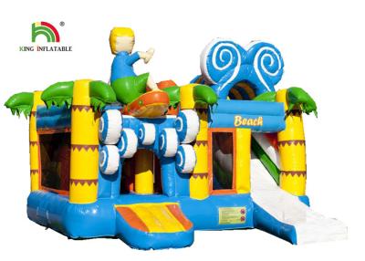 China EN14960 Beach Design Inflatable Jumping Bouncer With Mesh And Slide for sale