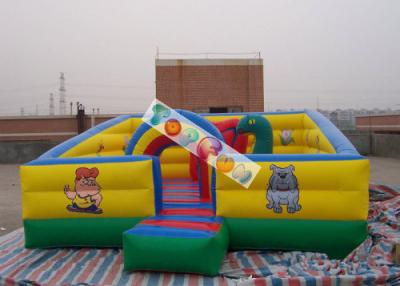 China Kids Play Games Inflatable Playground / Fun City with 0.45mm - 0.55mm PVC tarpaulin for sale