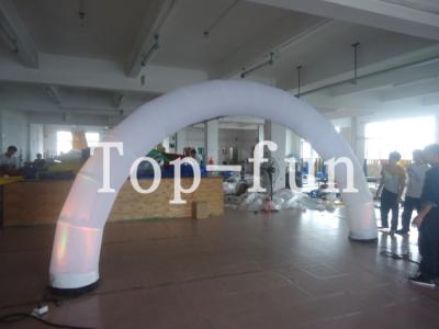 China White Inflatable Arch Wiht LED Night Light For Sale / Inflatable Entrance Arch With LED Tube for sale