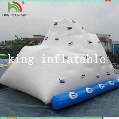 China White Heat Sealed Inflatable Water Toys / PVC Logo Printed Iceberg For Amusement for sale