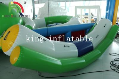 China Outdoor Summer Water Games White / Green Blow Water Seesaw PVC Toy For Kids And Adults for sale