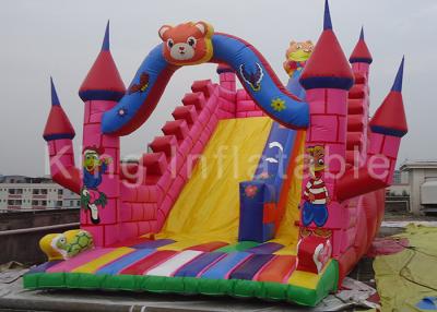 China Customized 0.55mm PVC Pink Inflatable Vivid Animals Dry Slide amusement park for sale
