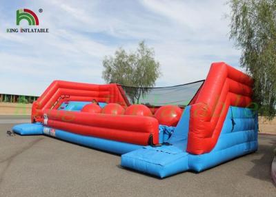 China Lead Free Red Or Blue  Inflatable Sports Games / Blow Up Obstacle Course And Slide for sale