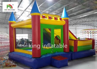 China OEM Backyard Inflatable Jumping Castle With Dry Slide Logo Printed for sale