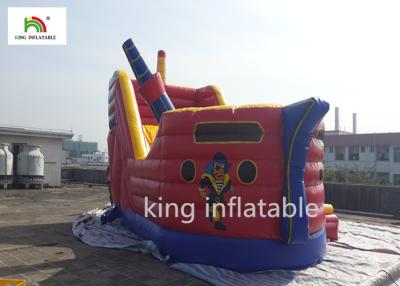 China 6m Sea Rover Red Inflatable Bounce House Pirates Galleon With Slide for sale