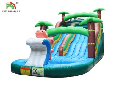 China 9*4*5 m Green Tree Family Inflatable Water Slide Kids Seaworld Backyard With Pool for sale