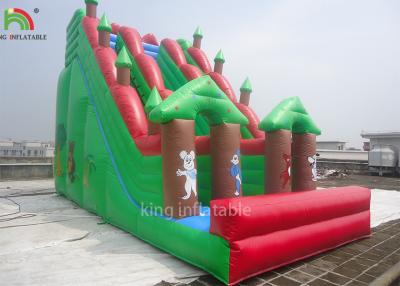 China Double Sewing Inflatable Dry Slide Green Forest Theme EN14960 CE EN71 for sale