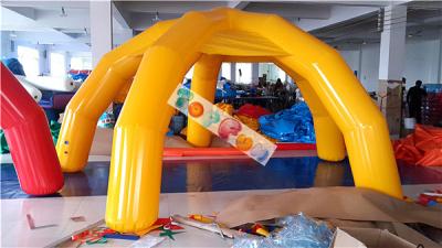 China PVC Hot Air Sealed Inflatable Spider Tent / Airtight Frame Posts Yellow Event Tent for sale