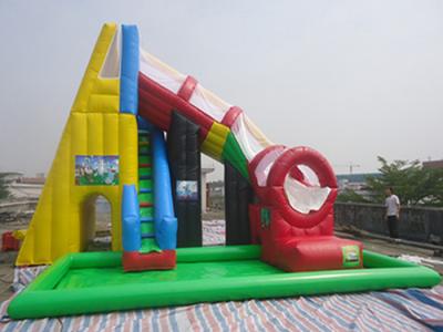 China Tobogán acuático inflable rojo al aire libre de la piscina de los niños/de los adultos PVC de 0,55 milímetros en venta