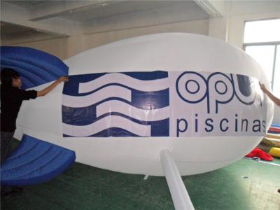 China Phthalate Free Inflatable Advertising Products White Helium Inflatable Airship for sale