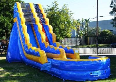 China Backyard 15x36ft Pvc Blue Inflatable Water Slide With Pool for sale