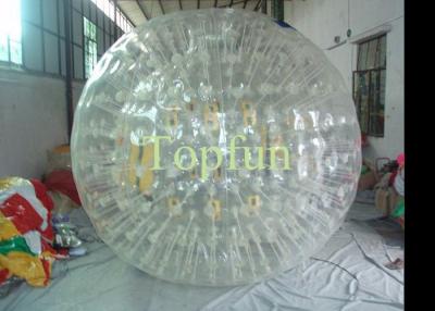 China Human Inflatable Zorbing Ball , White Colour PVC Inflatable Rolling Zorb for sale