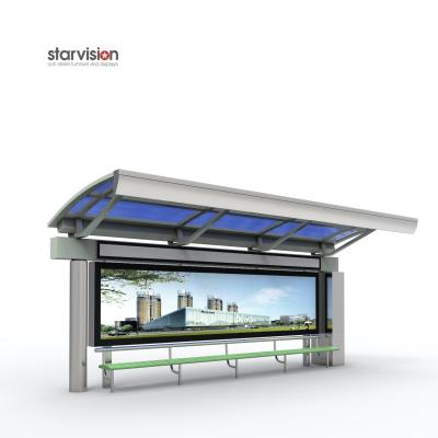 China Starvision Stainless Steel LED Illuminated Smart Bus Shelter With Bench For Urban City for sale