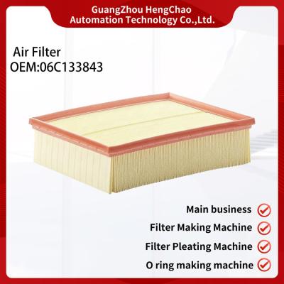 China Repuestos para automóviles Elemento de filtro de aire para automóviles 06c133843 Equipo de fabricación de filtros de aire Producto fabricado en venta