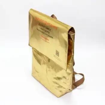 China Custom Eco Waterproof Durable Metallic Washable Kraft Paper Bag Computer Craft Backpack for sale