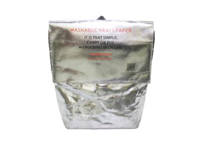 China Custom Metallic Washable Paper Backpack Anti Tear 0.5mm 0.55mm Waterproof for sale