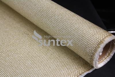 China Easy To Be Sewn Fabricated Vermiculite Coated Fiberglass Fabric For Gaskets Oven Door Seals for sale