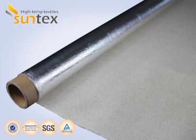 China SUNTEX Aluminum Coated Fiberglass Fabric  Insulation Heat Reflective  0.4mm 550C for sale