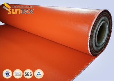 China 1000℃ 0.75mm High Temperature Resistant Red Silicone Coated Silica Fabric For Fire Curtains for sale