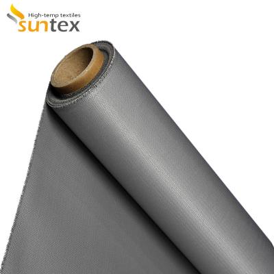 China 0.4mm Silicone Fiberglass Fireproofing  Fabrics Used In elevator smoke curtains automated fire and smoke curtains for sale