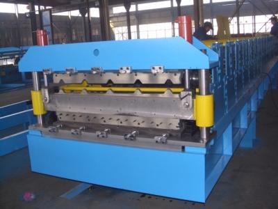 China Galvanized Steel Double Deck Roll Forming Machine For Wall Panel 0.3-0.8mm for sale