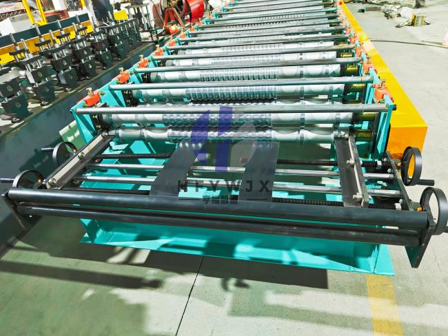 Finished corrugated roofing sheets produced by machine