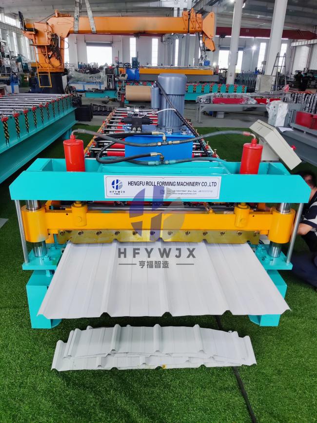 Finished trapezoidal roofing sheets production