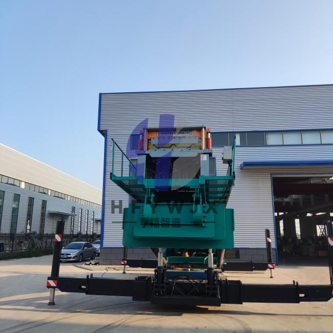 Aerial lift integrated with roof panel forming line