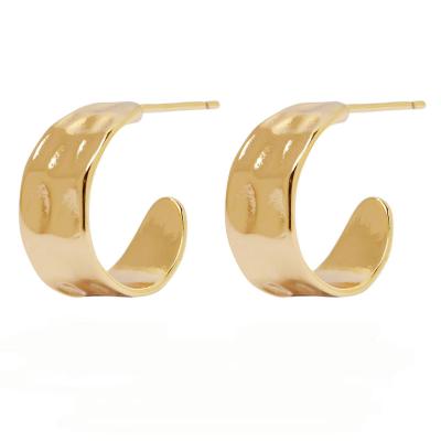 China 14K Gold Plumeria Full Hoop Earrings A Must-Have for Your Jewelry Collection for sale