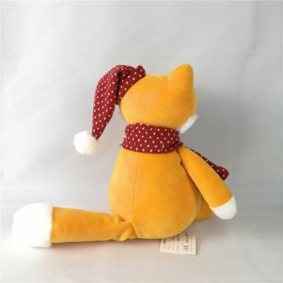 China Orange Santa Stuffed Animal Stuffed Christmas Fox Huggable Baby Fox Toys for sale