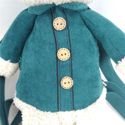 China PP Cotton Blue Plush Toy Backpack 29cm Teddy Bear Backpack Eco Friendly for sale