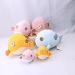 China OEM ODM Micro Terry Globefish Handbell Toys Stuffed Sea Animal Toys Rattle à venda