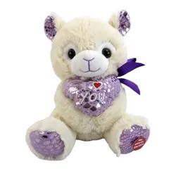 中国 Skin-Friendly Lovely Stuffed Alpaca Toy Holding Heart Custom  Plush Sheep Animal Toy 販売のため
