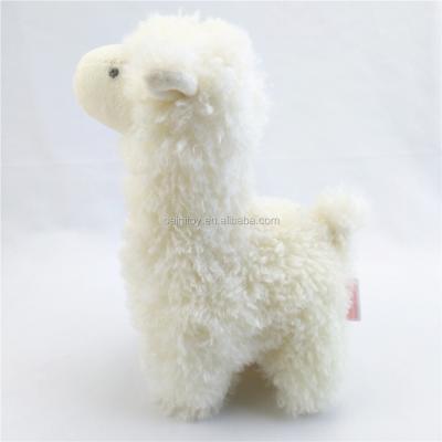 China Soft Standing Creative Plush Llama Alpaca Toy Custom Safe Kids Playing Embroidery Doll for sale