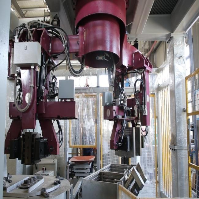 Die casting machine close-up view