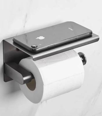 China Stainless Steel 304 Toilet Tissue Dispensers , Toilet Paper Holder With Shelf OEM en venta